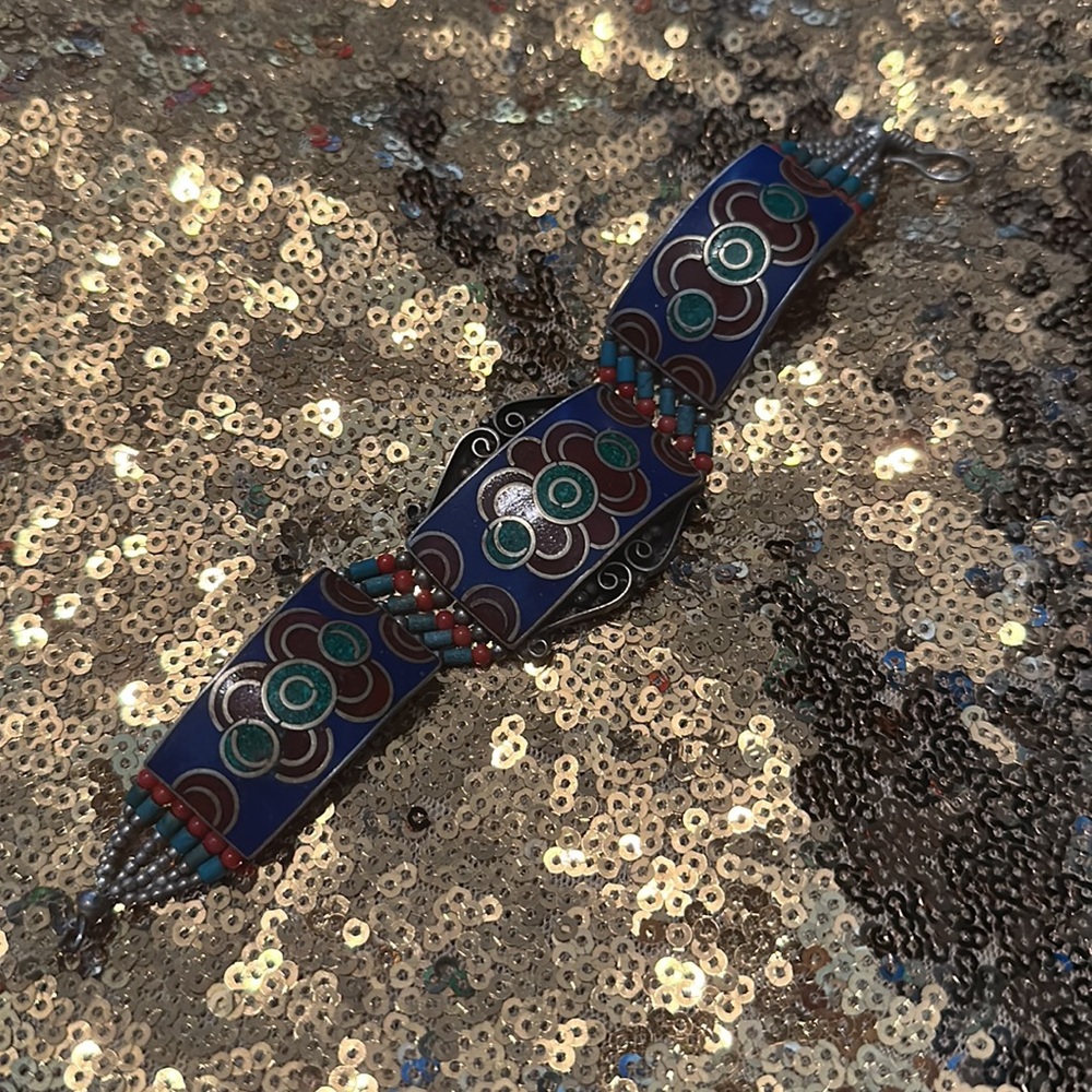 VINTAGE Stone Inlay Bracelet - Picture 4 of 4